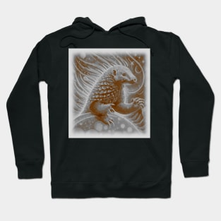 AI generated fiery pangolin from the sun Hoodie